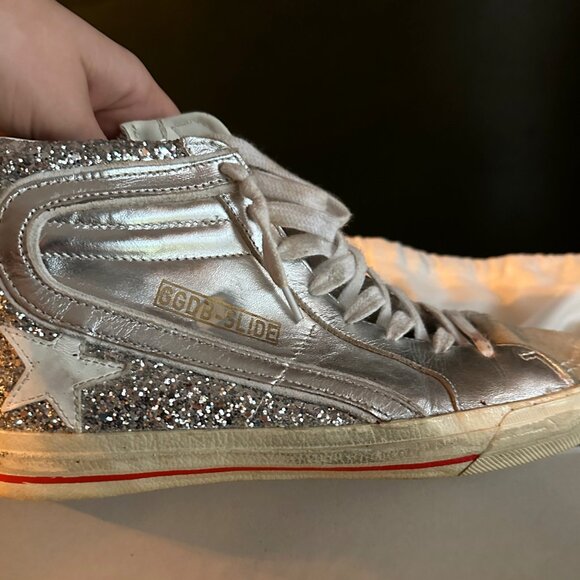 gGolden goose suede toe laminated and glitter quarter leather silver, size 39 - Picture 6 of 7